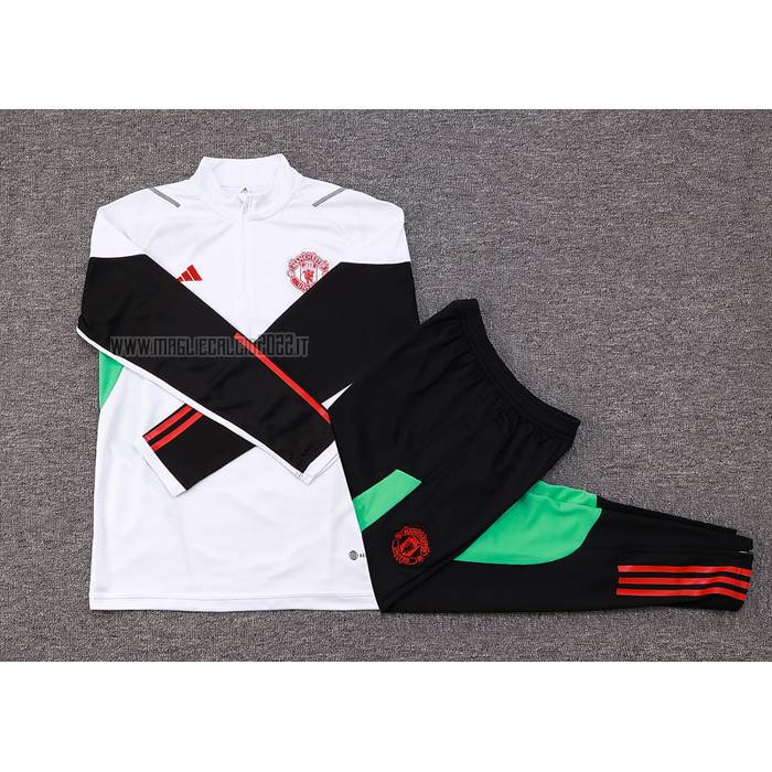 Tuta da Track de Felpa del Manchester United Bambino 2023-2024 Blanco